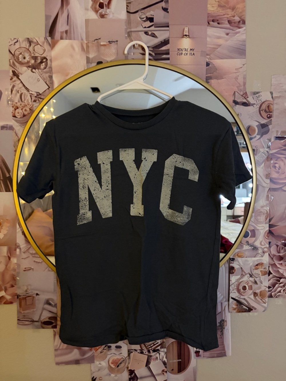 NYC Graphic Tee in Charcoal Gray